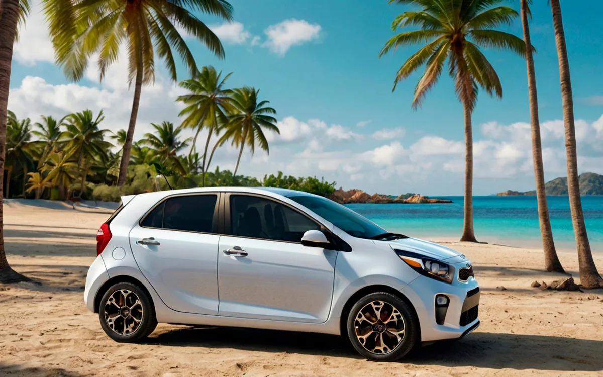 Kia Picanto on the beach of Punta Cana